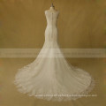 Fabuloso Mermiad Beaded Lace Tulle Wedding Dress With Chapel Train